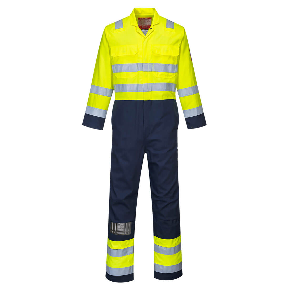 BIZ7 Bizflame Work Hi-Vis Contrast FR Coverall Yellow/Navy BIZ7 Bizflame Work Hi-Vis Contrast FR Coverall Yellow/Navy