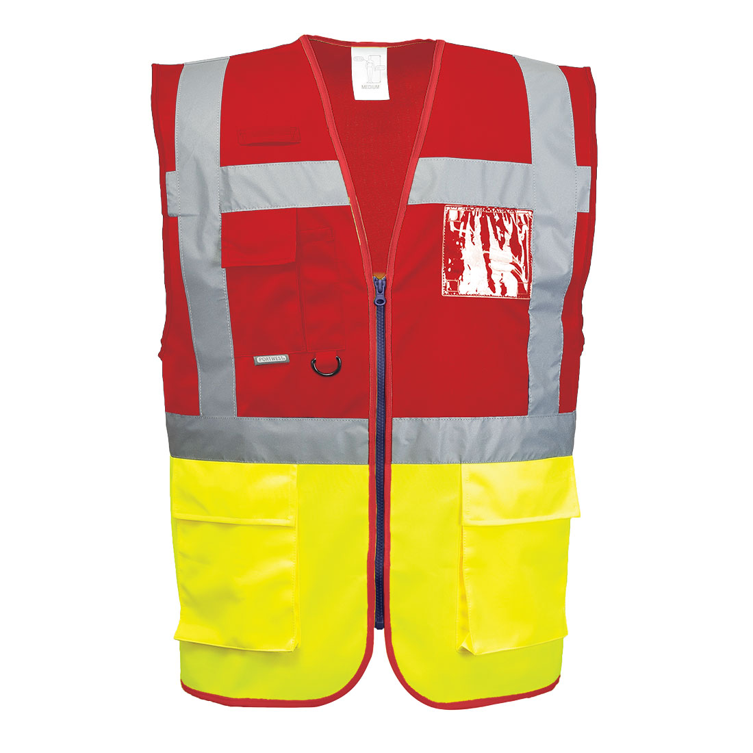 C276 Paris Hi-Vis Contrast Executive Vest Yellow/Red