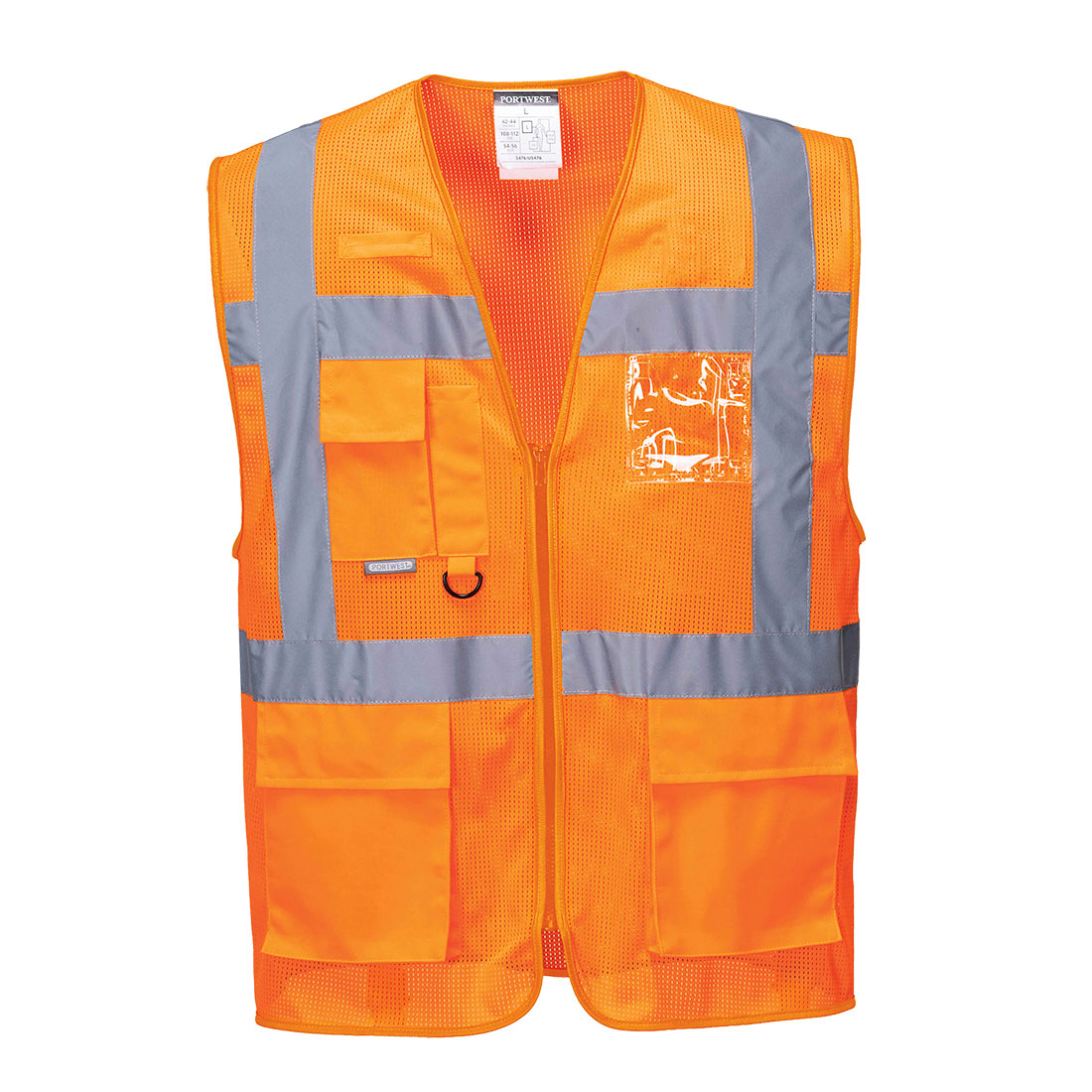 C376 Athens Hi-Vis Mesh Executive Vest Orange C376 Athens Hi-Vis Mesh Executive Vest Orange