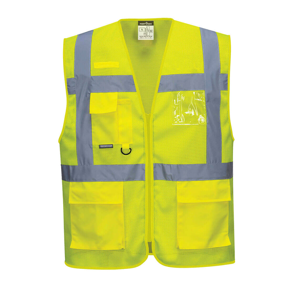 C376 Athens Hi-Vis Mesh Executive Vest Yellow C376 Athens Hi-Vis Mesh Executive Vest Yellow
