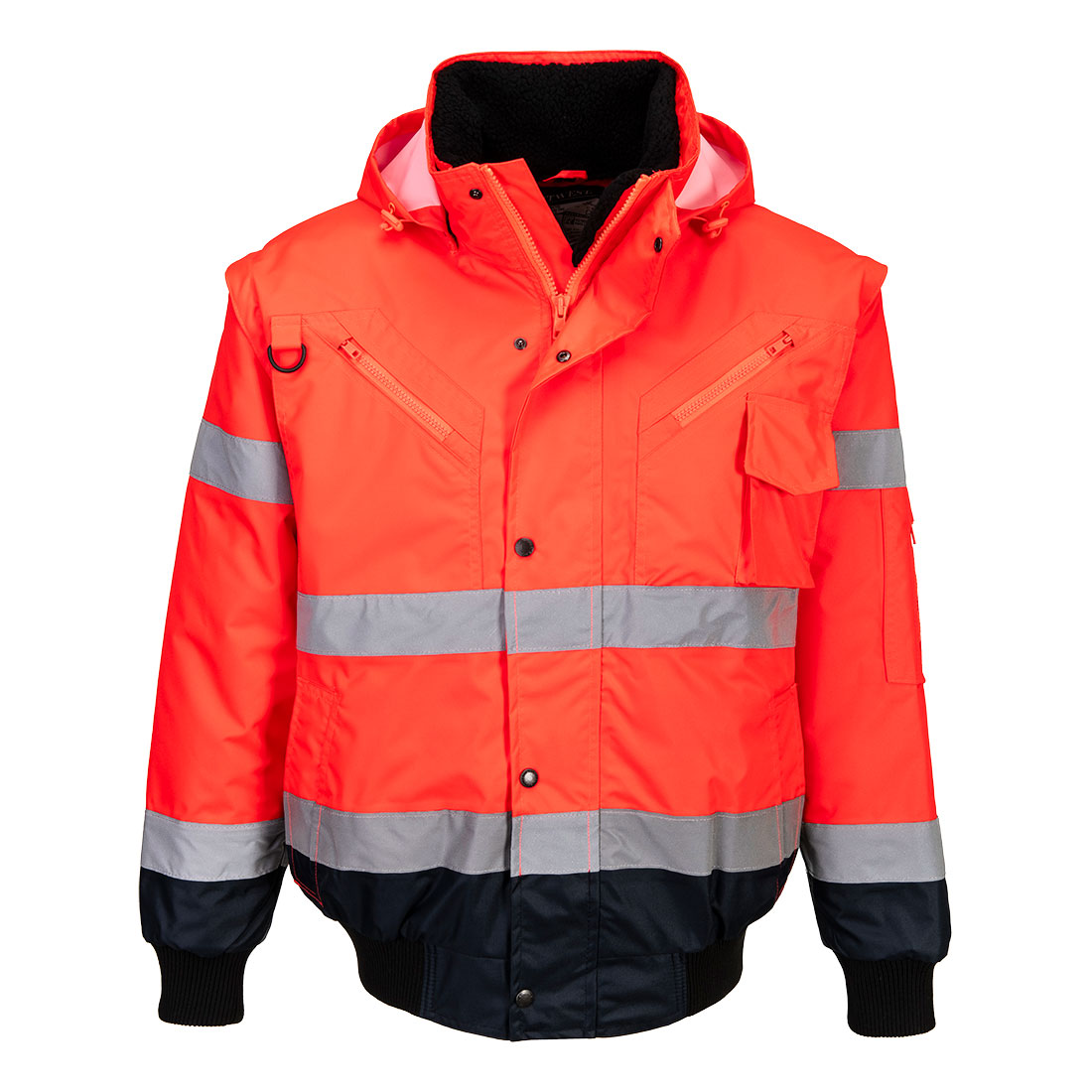 C465 Hi-Vis 3-in-1 Contrast Bomber Jacket Red/Navy C465 Hi-Vis 3-in-1 Contrast Bomber Jacket Red/Navy