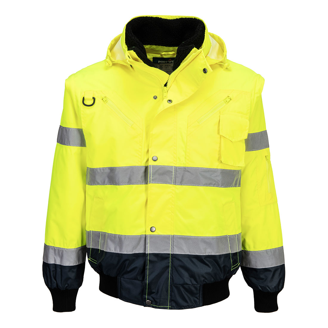 C465 Hi-Vis 3-in-1 Contrast Bomber Jacket Yellow/Navy C465 Hi-Vis 3-in-1 Contrast Bomber Jacket Yellow/Navy