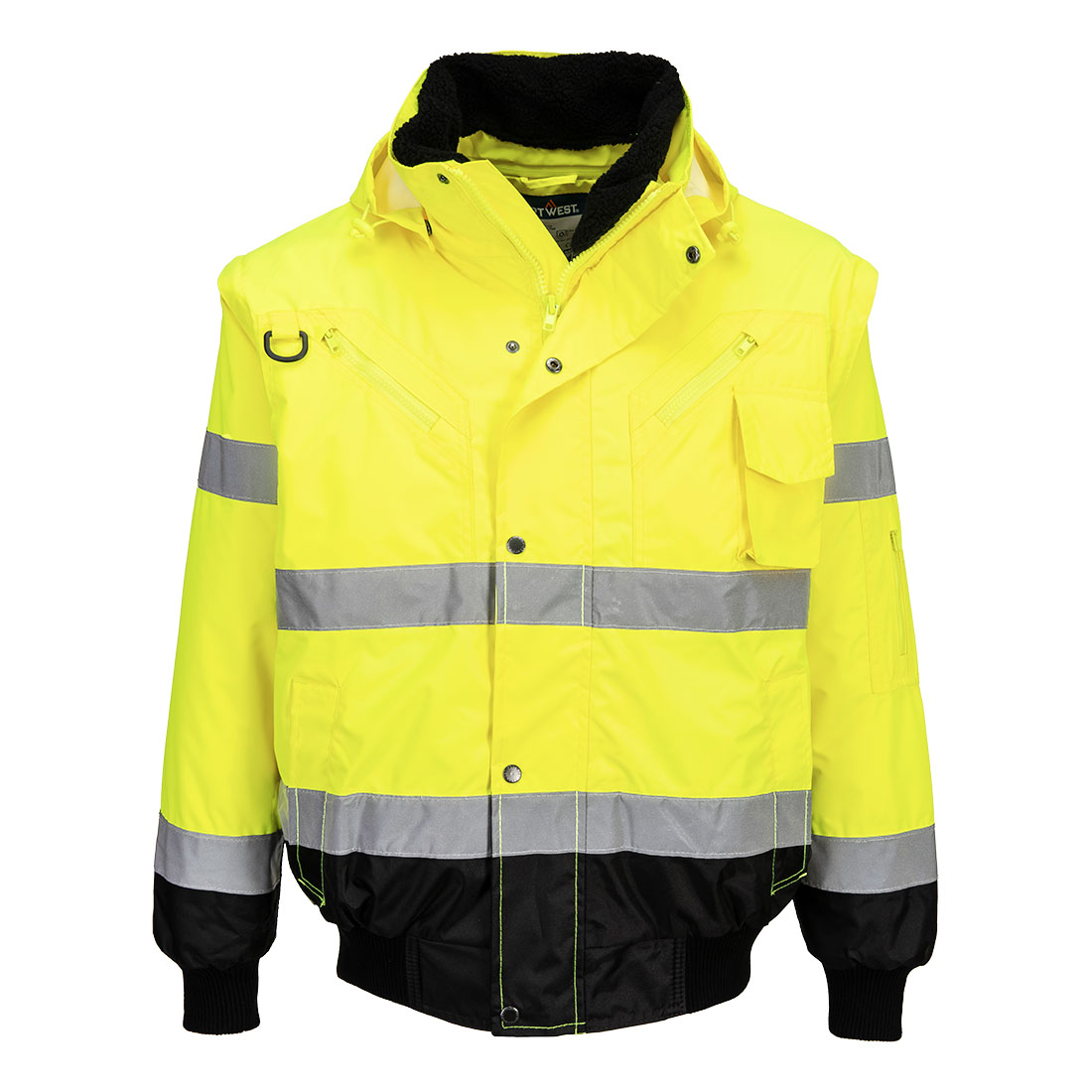 C465 Hi-Vis 3-in-1 Contrast Bomber Jacket Yellow/Black C465 Hi-Vis 3-in-1 Contrast Bomber Jacket Yellow/Black