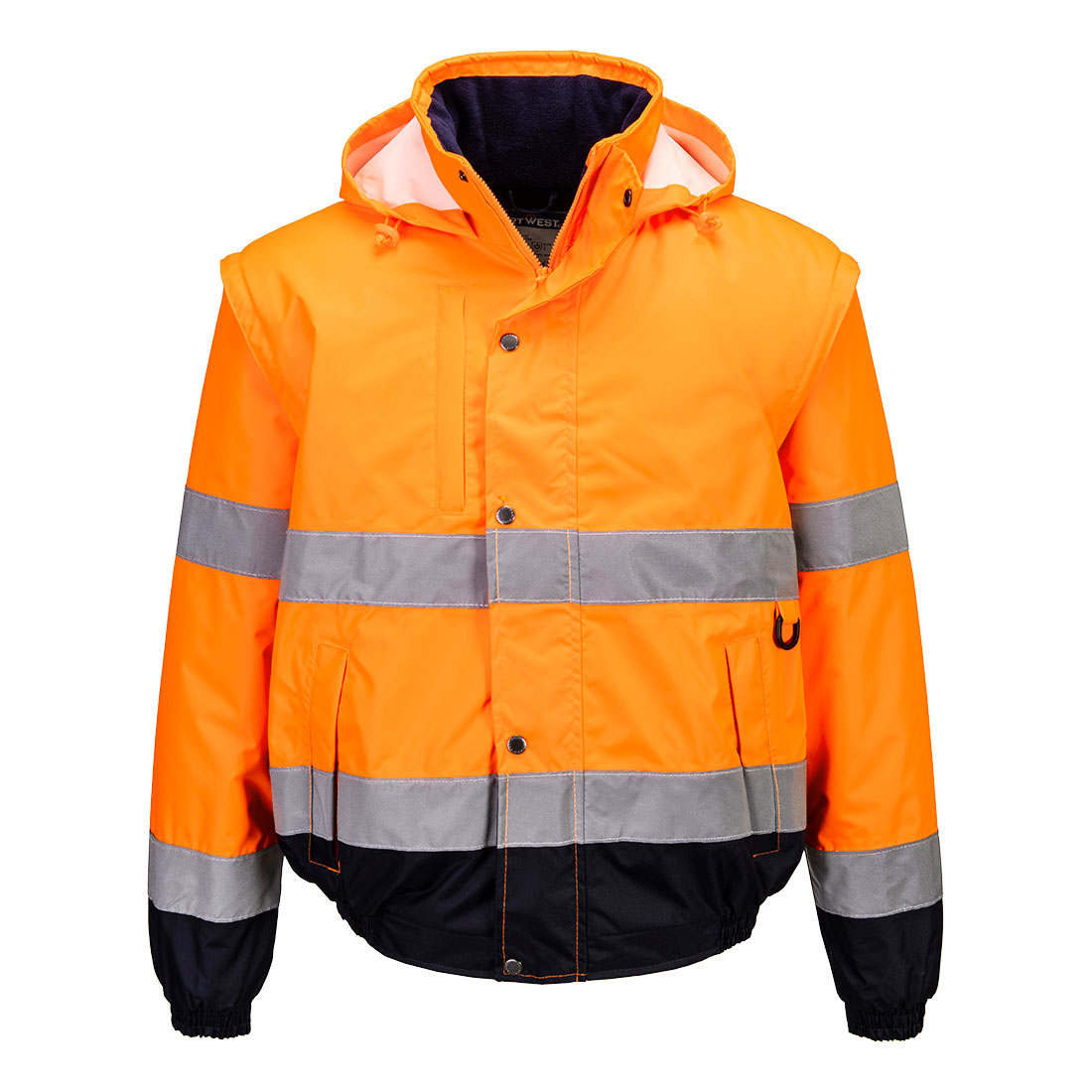 C468 Hi-Vis 2-in-1 Contrast Bomber Jacket Orange