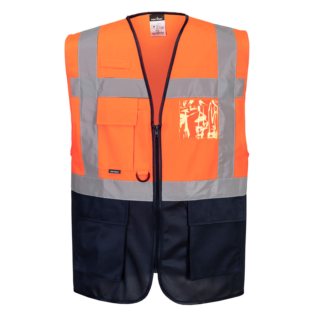 C476 Warsaw Hi-Vis Contrast Executive Vest Orange/Navy C476 Warsaw Hi-Vis Contrast Executive Vest Orange/Navy