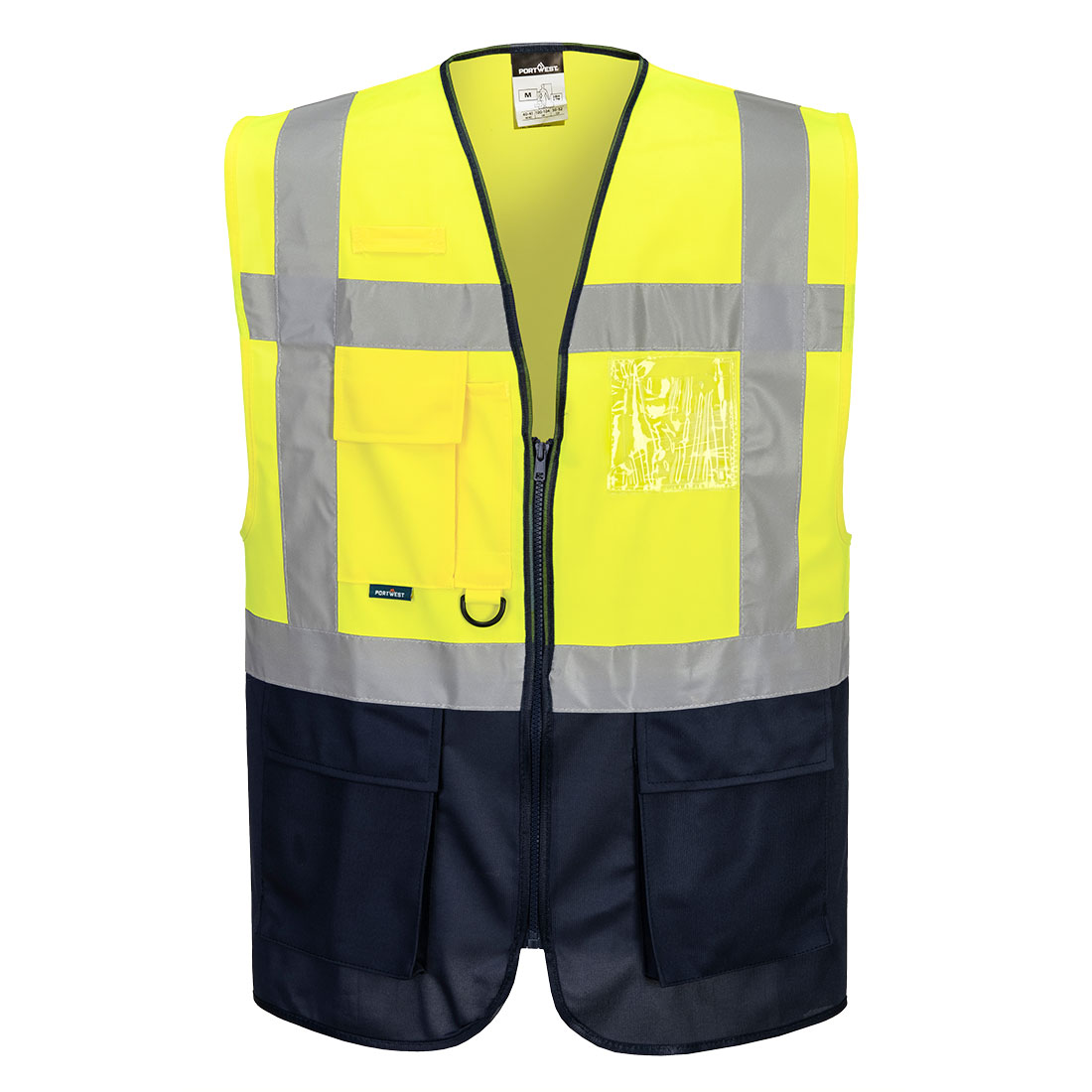 C476 Warsaw Hi-Vis Contrast Executive Vest Yellow/Navy C476 Warsaw Hi-Vis Contrast Executive Vest Yellow/Navy