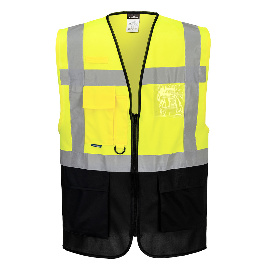 C476 Warsaw Hi-Vis Contrast Executive Vest Yellow/Black C476 Warsaw Hi-Vis Contrast Executive Vest Yellow/Black