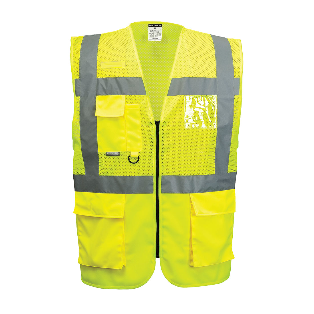C496 Madrid Hi-Vis Half Mesh Executive Vest Yellow C496 Madrid Hi-Vis Half Mesh Executive Vest Yellow