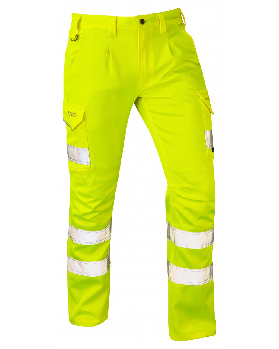 KINGFORD ISO 20471 Class 1 EcoViz Stretch Poly/Cotton Cargo Trouser HV YELLOW