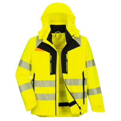 DX466 DX4 Hi-Vis 4-in-1 Jacket Yellow/Black DX466 DX4 Hi-Vis 4-in-1 Jacket Yellow/Black