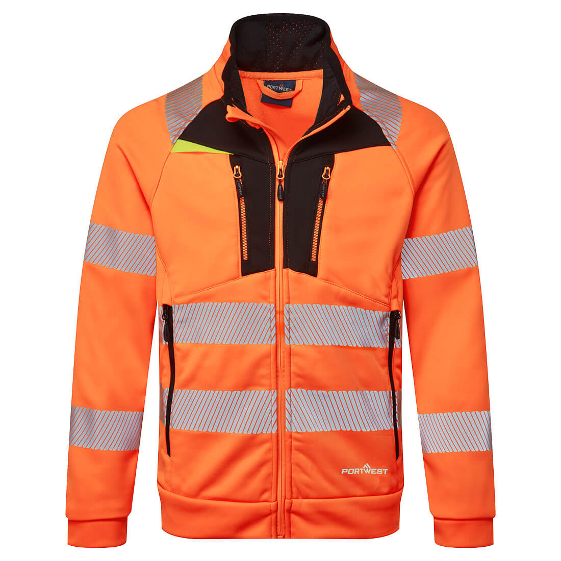 DX477 DX4 Hi-Vis Funnel Neck Zipped Sweatshirt Orange/Black DX477 DX4 Hi-Vis Funnel Neck Zipped Sweatshirt Orange/Black