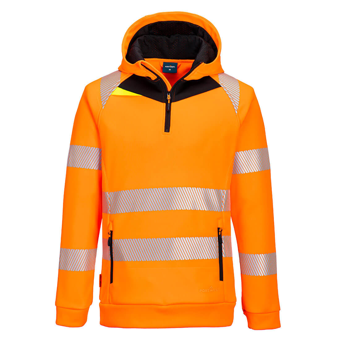 DX482 DX4 Hi-Vis 1/4 Zip Hoodie Orange/Black DX482 DX4 Hi-Vis 1/4 Zip Hoodie Orange/Black