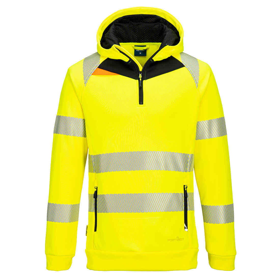 DX482 DX4 Hi-Vis 1/4 Zip Hoodie Yellow/Black