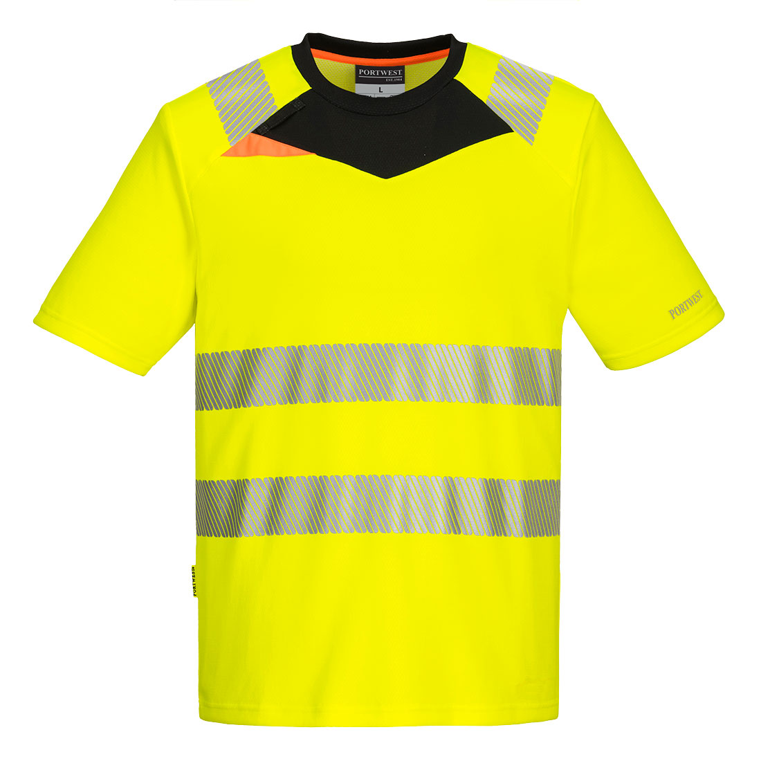 DX413 DX4 Hi-Vis T-Shirt S/S Yellow/Black DX413 DX4 Hi-Vis T-Shirt S/S Yellow/Black