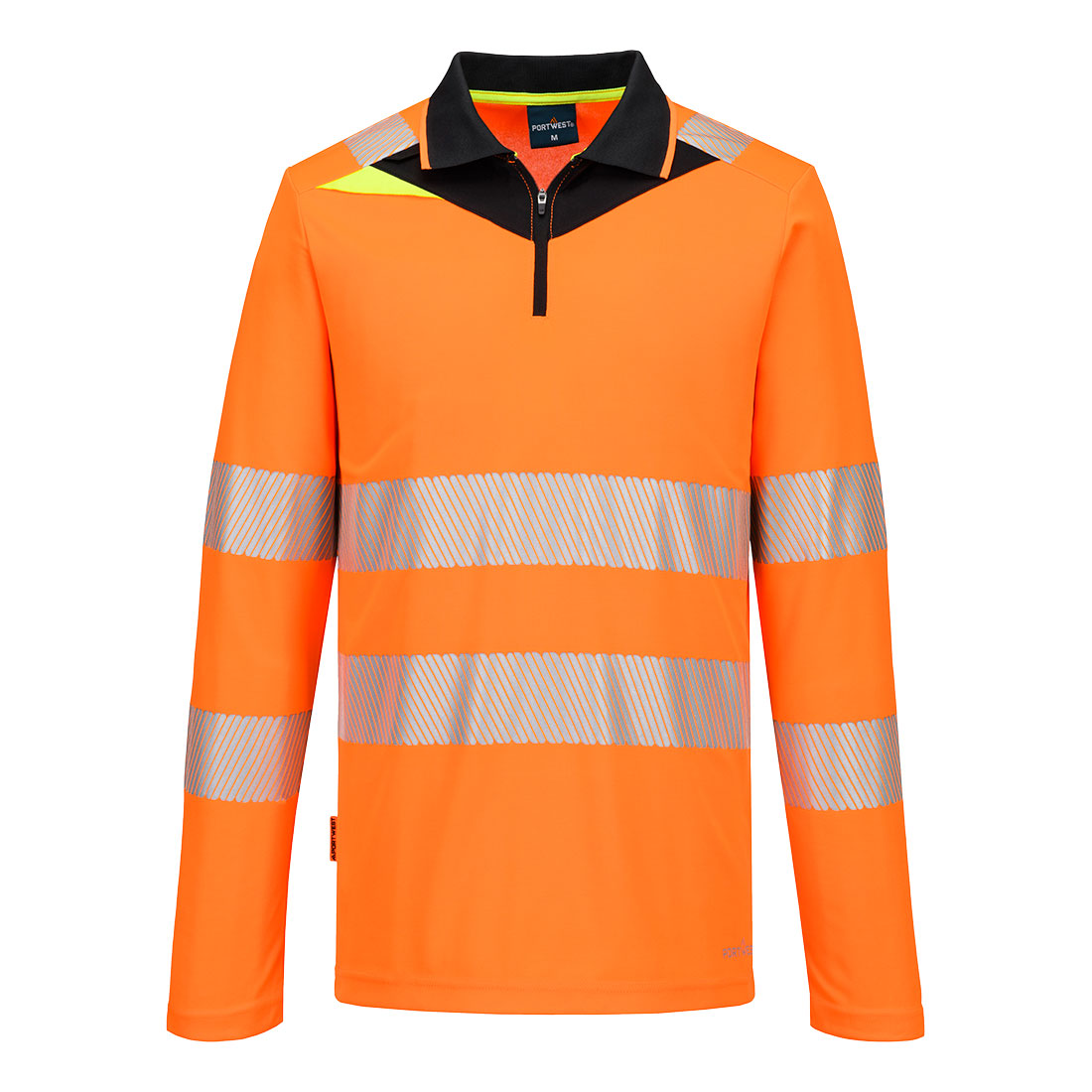 DX419 DX4 Hi-Vis Zip Polo Shirt L/S Orange/Black DX419 DX4 Hi-Vis Zip Polo Shirt L/S Orange/Black