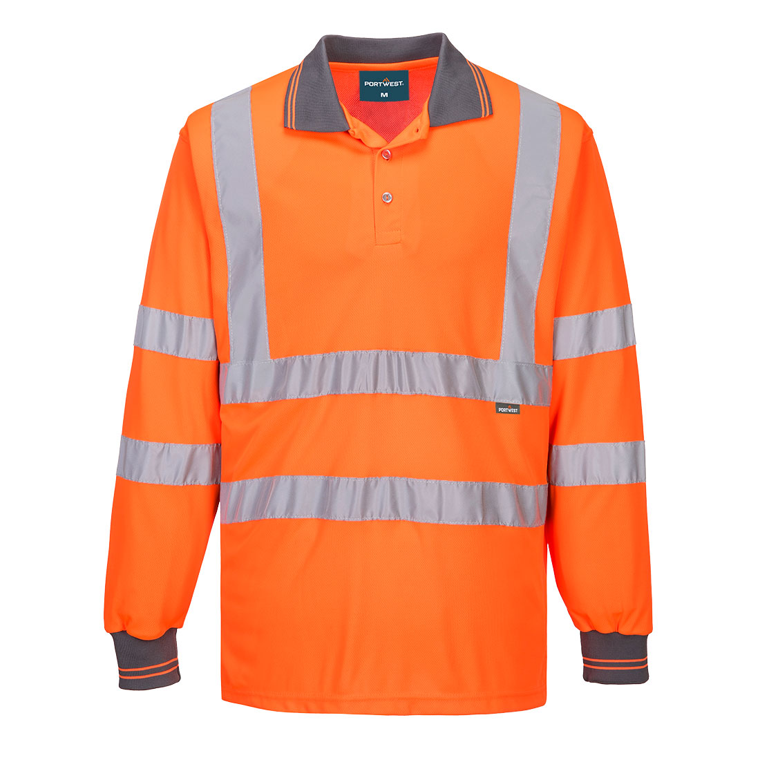 ES277 ES1 Essential Hi-Vis Polo Shirt L/S Orange ES277 ES1 Essential Hi-Vis Polo Shirt L/S Orange