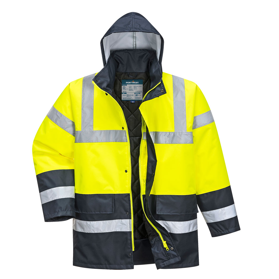 ES466 ES1 Essential Hi-Vis Winter Traffic Jacket Yellow/Navy