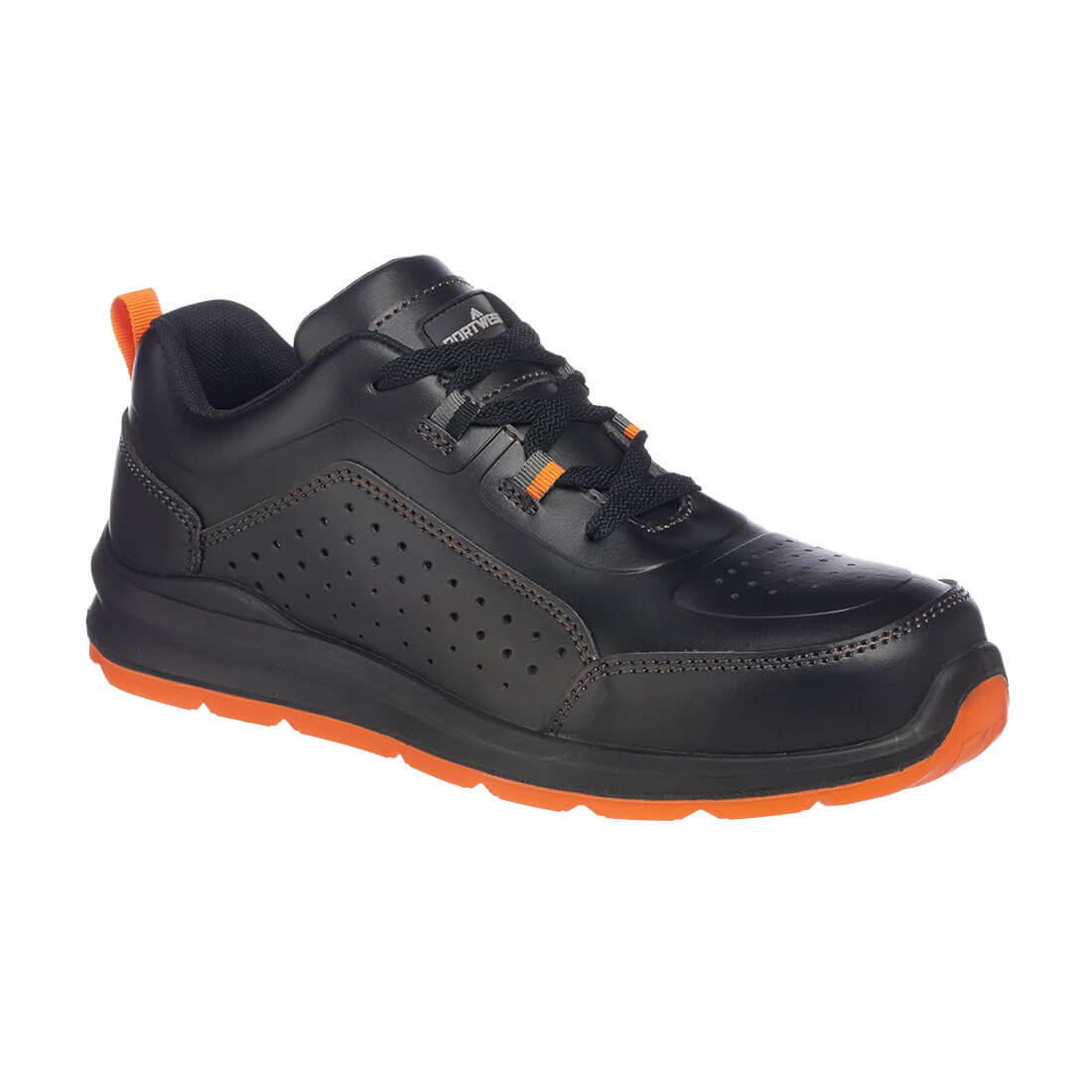 FC09 Portwest Compositelite Perforated Safety Trainer S1P Black/Orange