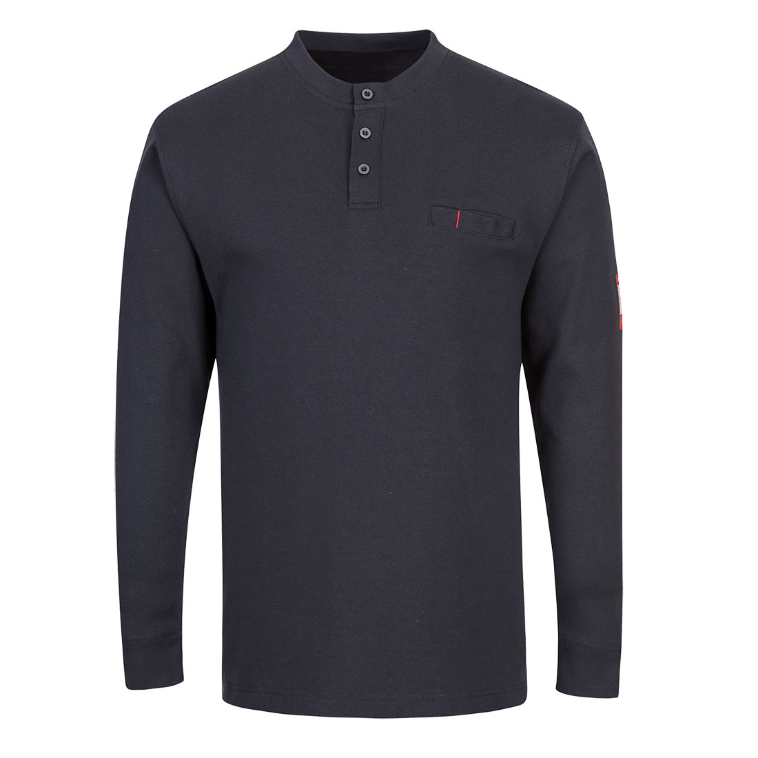 FR32 Bizflame Knit FR Long Sleeve Henley Navy