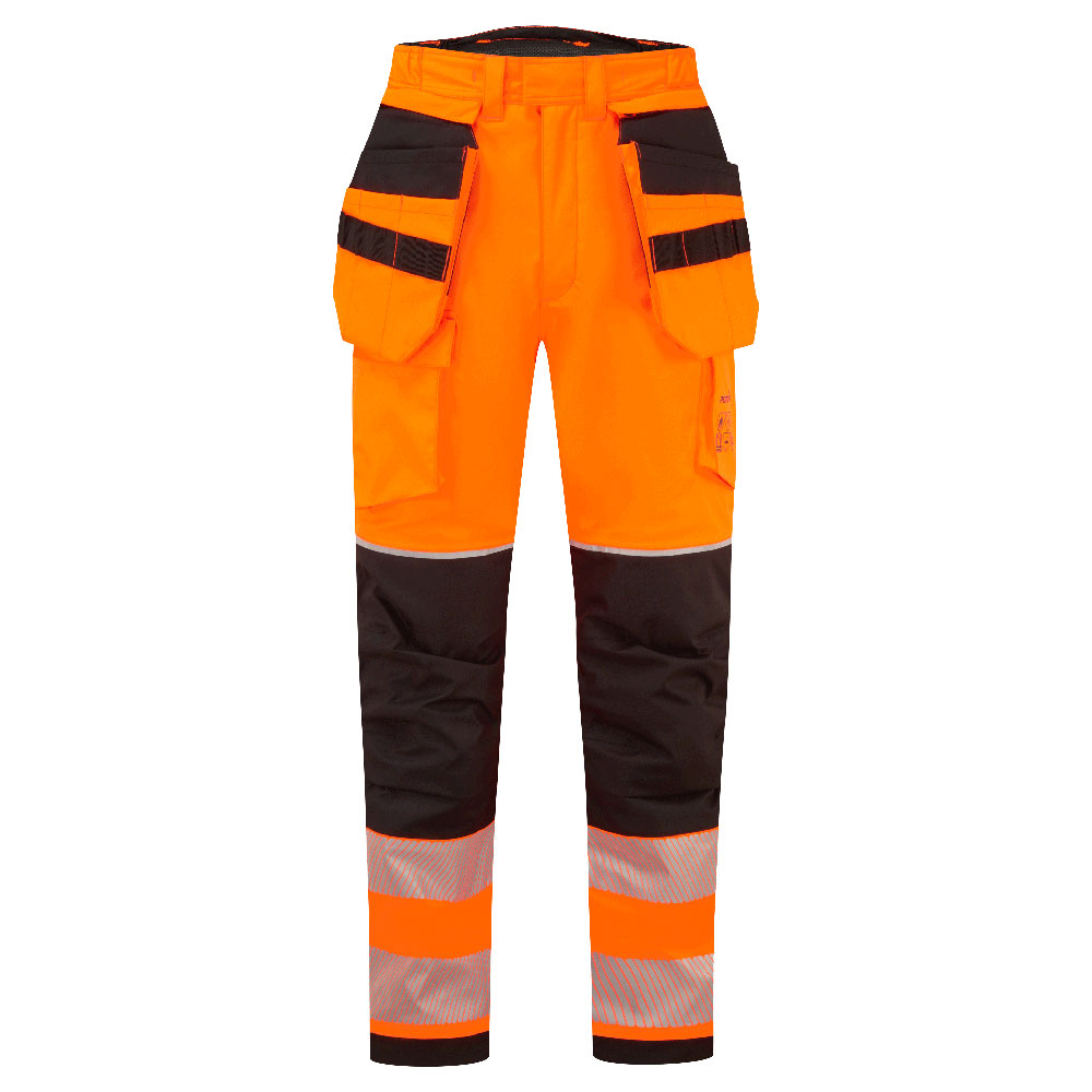 FR427 PW3 Modaflame Rain+ Hi-Vis FR Winter Holster Trousers Orange/Black