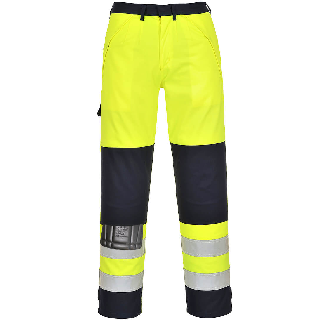 FR62 Bizflame Work Hi-Vis Multi-Norm Contrast FR Trousers Yellow/Navy