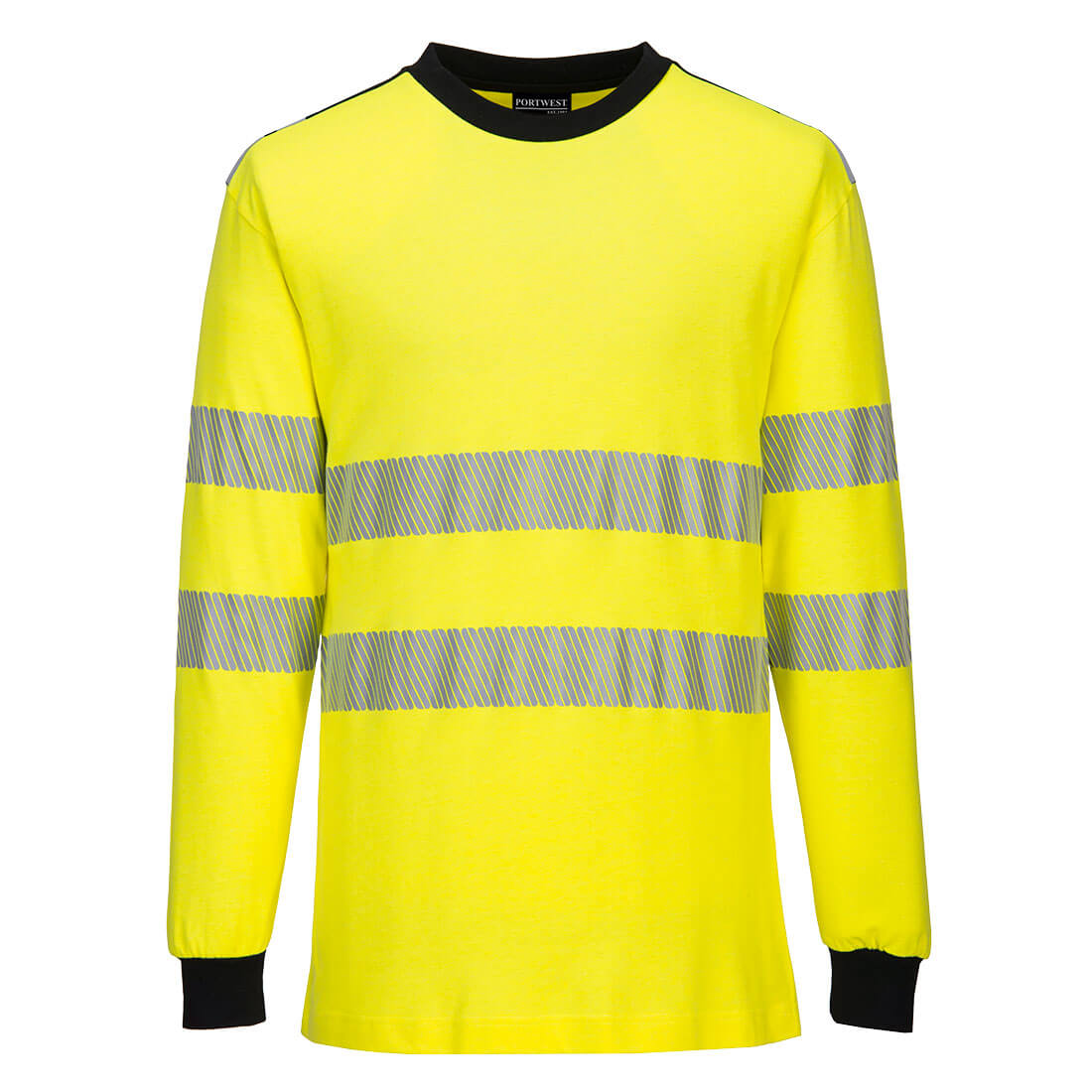 FR701 PW3 Modaflame Knit Hi-Vis FR Long Sleeve T-Shirt Yellow/Black FR701 PW3 Modaflame Knit Hi-Vis FR Long Sleeve T-Shirt Yellow/Black
