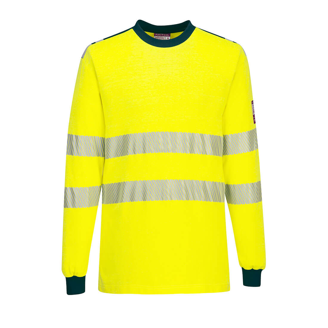 FR701 PW3 Modaflame Knit Hi-Vis FR Long Sleeve T-Shirt Yellow/Navy FR701 PW3 Modaflame Knit Hi-Vis FR Long Sleeve T-Shirt Yellow/Navy