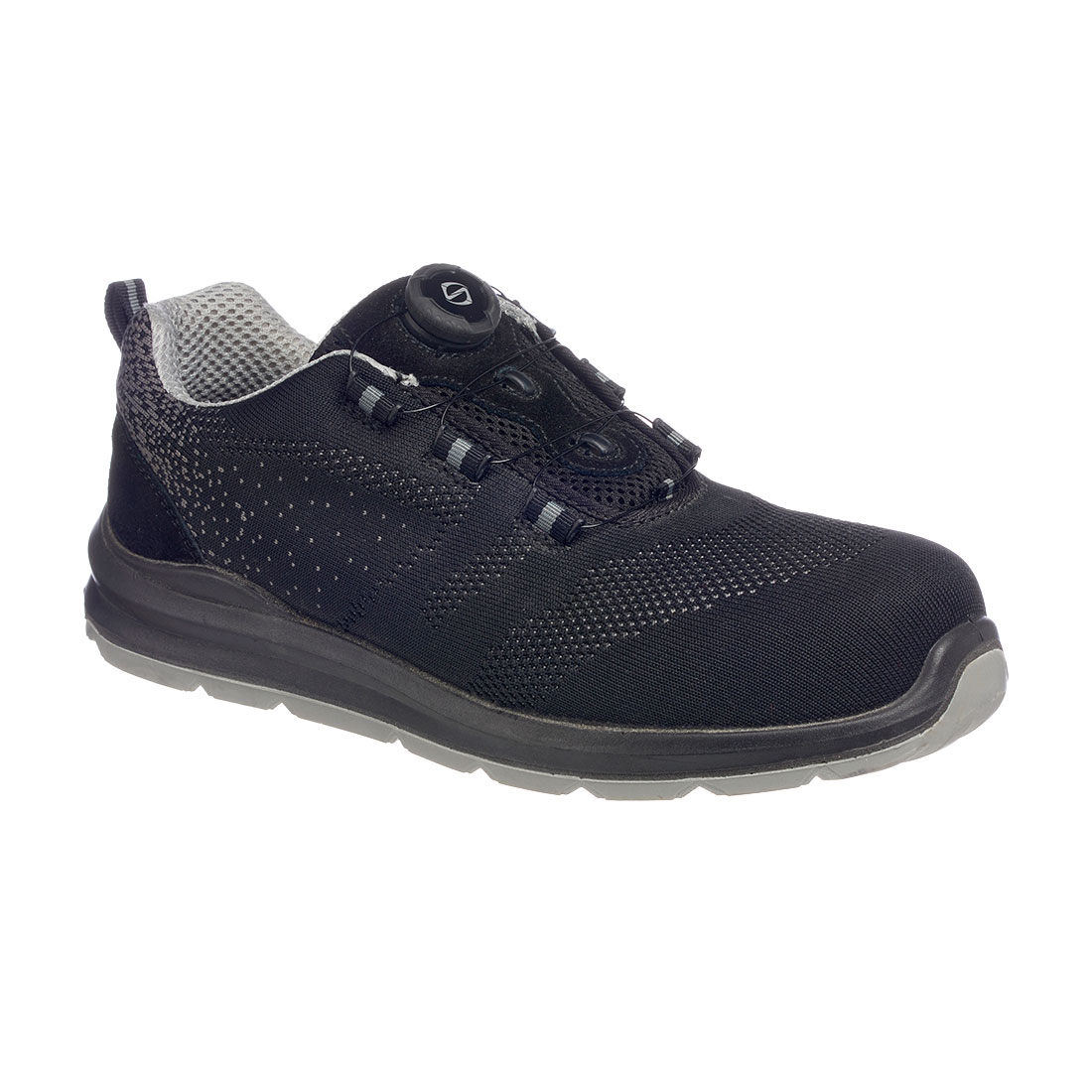 FT08 Portwest Composite Wire Lace Safety Trainer Knit S1P Black/Grey FT08 Portwest Composite Wire Lace Safety Trainer Knit S1P Black/Grey