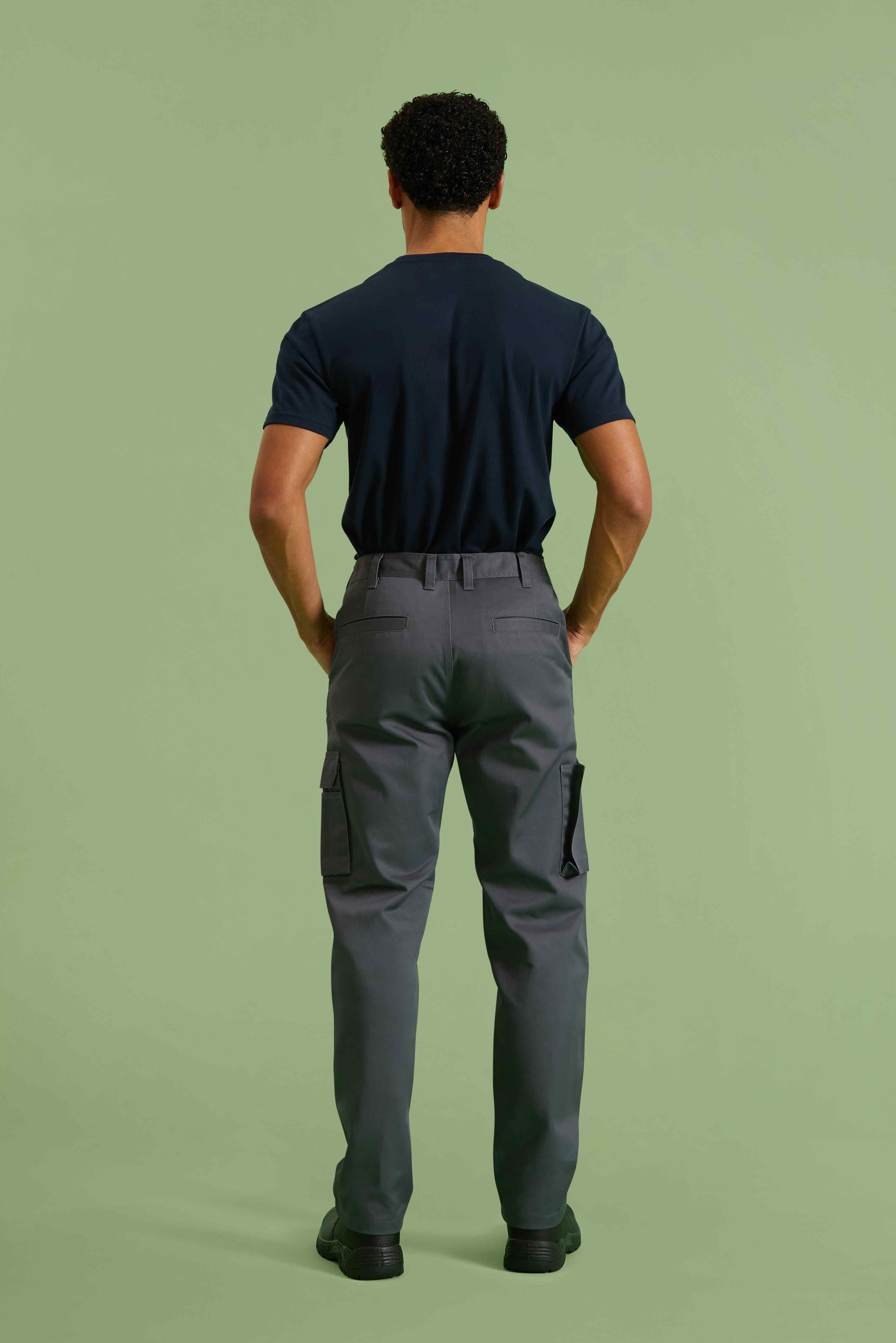 GR91L Black Eco Workwear Cargo Trouser Long