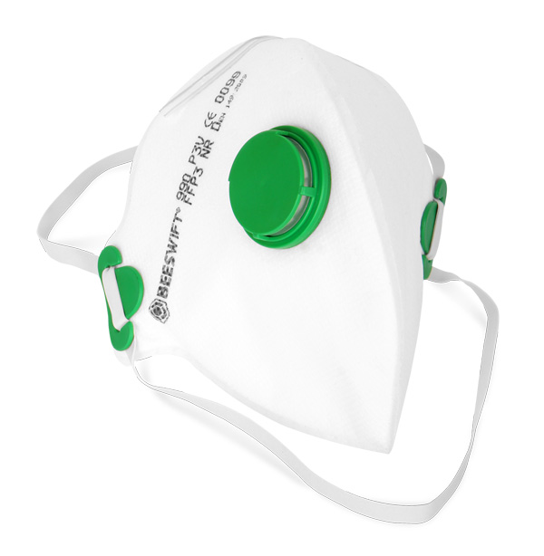 Beeswift Fold Flat P3 Valved Mask White