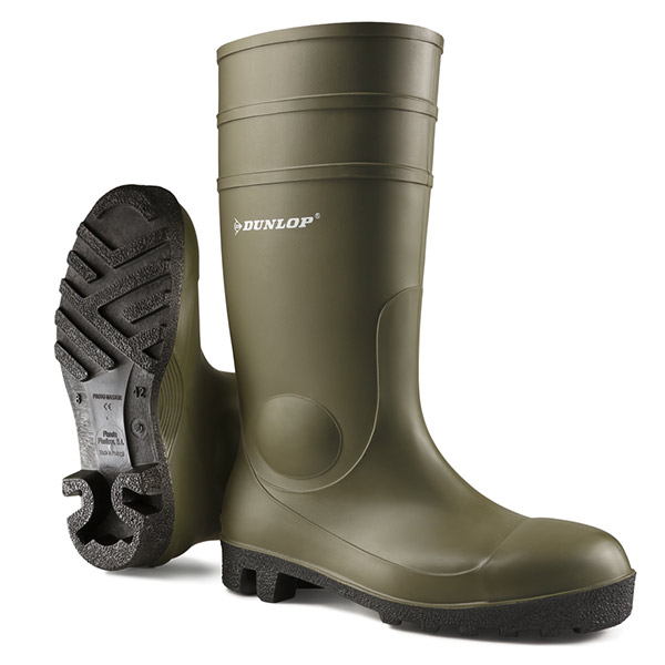Dunlop Protomaster Full Safety Pvc Wellingtons Green Dunlop Protomaster Full Safety Pvc Wellingtons Green