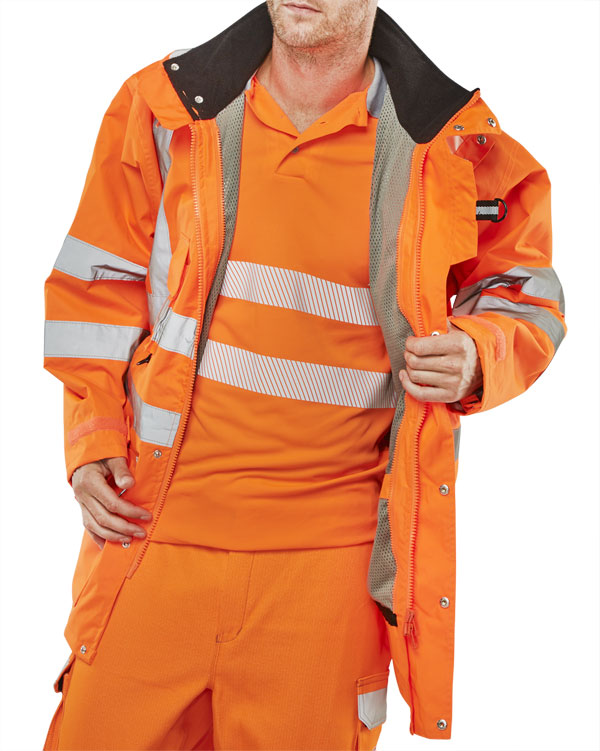 Beeswift Elsener Hi-Vis 7-In-1 Jacket And Bodywarmer Waterproof Orange Beeswift Elsener Hi-Vis 7-In-1 Jacket And Bodywarmer Waterproof Orange