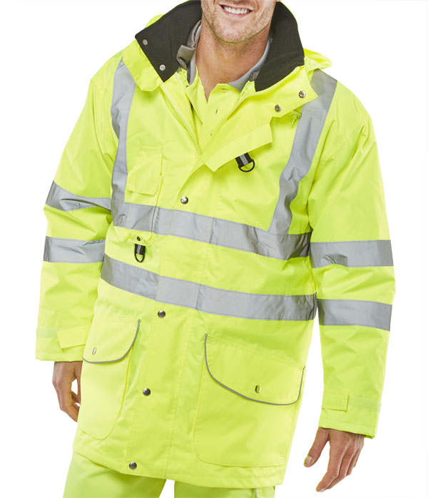 Beeswift Elsener Hi-Vis 7-In-1 Jacket And Bodywarmer Waterproof Saturn Yellow Beeswift Elsener Hi-Vis 7-In-1 Jacket And Bodywarmer Waterproof Saturn Yellow