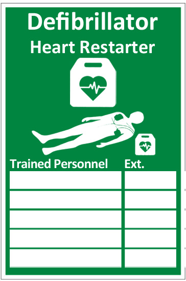 Click Medical Aed Trained Personnel Sign Rigid Plastic Green