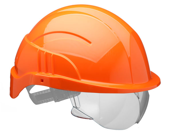 Centurion Vision Plus Safety Helmet With Integrated Visor Orange