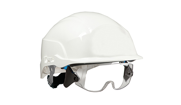Centurion Spectrum Safety Helmet With Integrated Eye Protection White