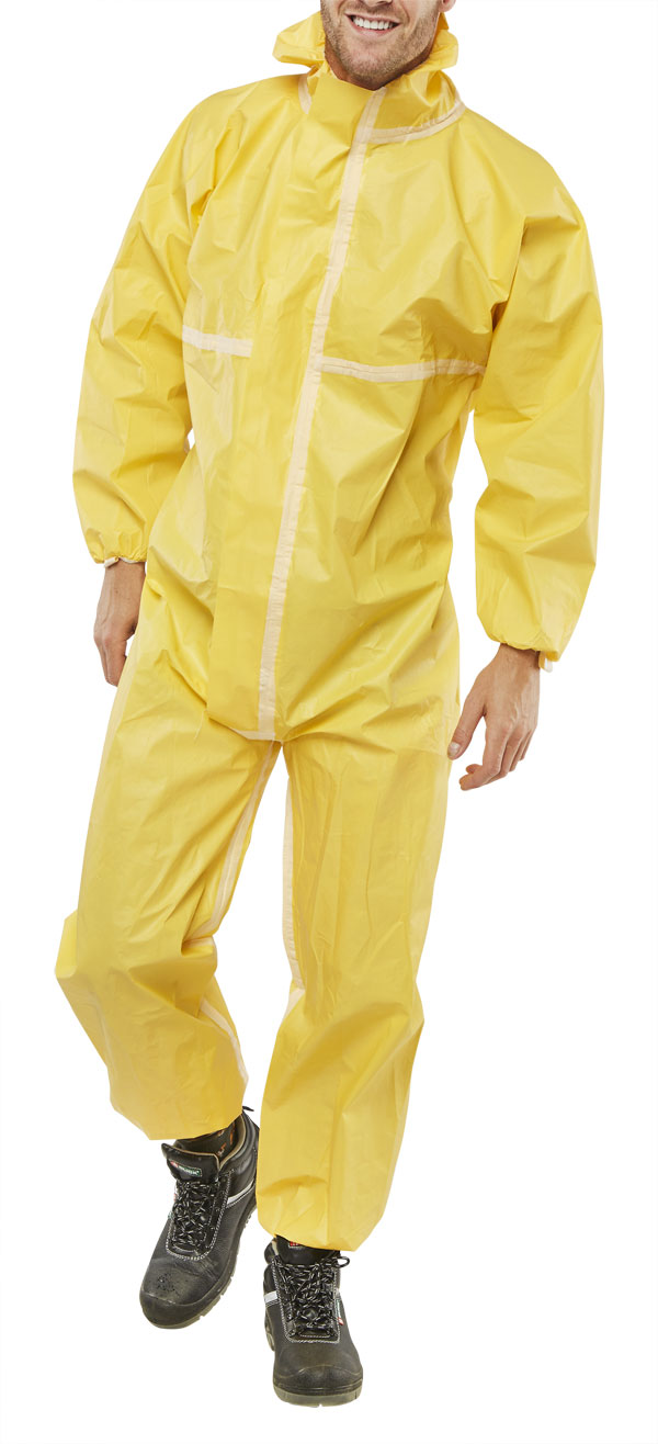 Beeswift Disposable Coverall Microporous Type 4/5/6 Yellow Beeswift Disposable Coverall Microporous Type 4/5/6 Yellow