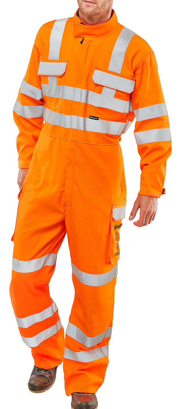 Beeswift Arc Compliant Hi-Vis Rail Spec Boilersuit Orange