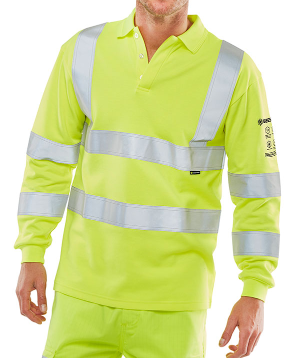 Beeswift Arc Compliant Hi-Vis Polo Shirt Saturn Yellow