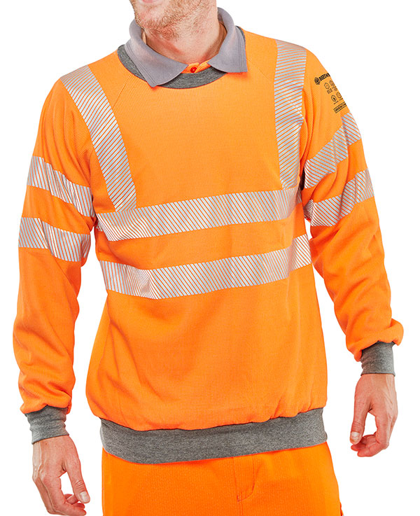 Beeswift Arc Compliant Hi-Vis Rail Spec Sweatshirt Orange