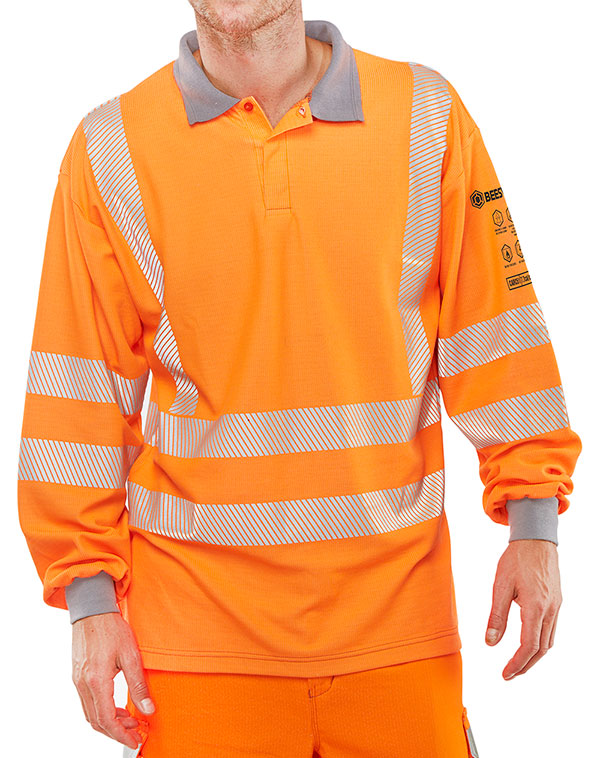 Beeswift Arc Compliant Rail Spec Polo Shirt Orange Beeswift Arc Compliant Rail Spec Polo Shirt Orange