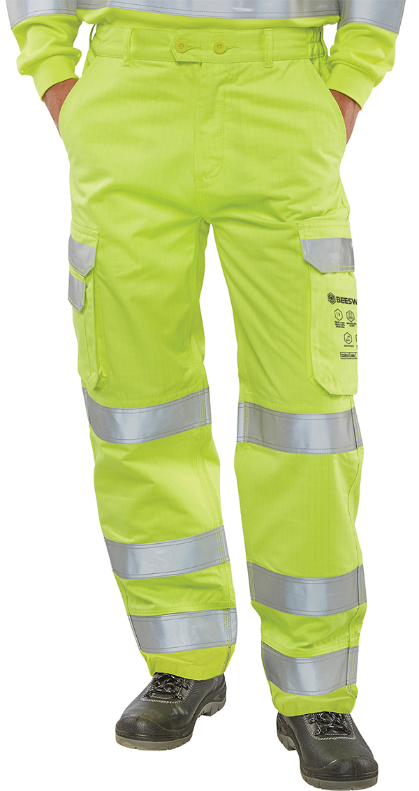 Beeswift Arc Compliant Hi-Vis Trousers Saturn Yellow Beeswift Arc Compliant Hi-Vis Trousers Saturn Yellow