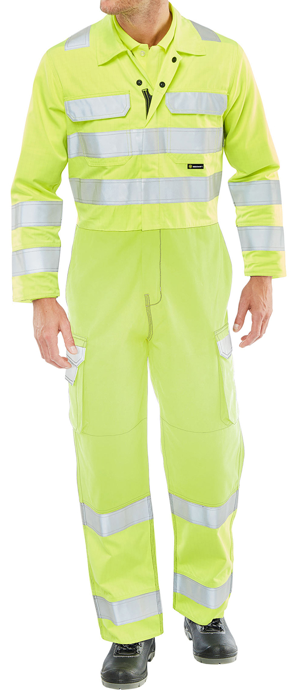 Beeswift Arc Compliant Hi-Vis Boilersuit Saturn Yellow