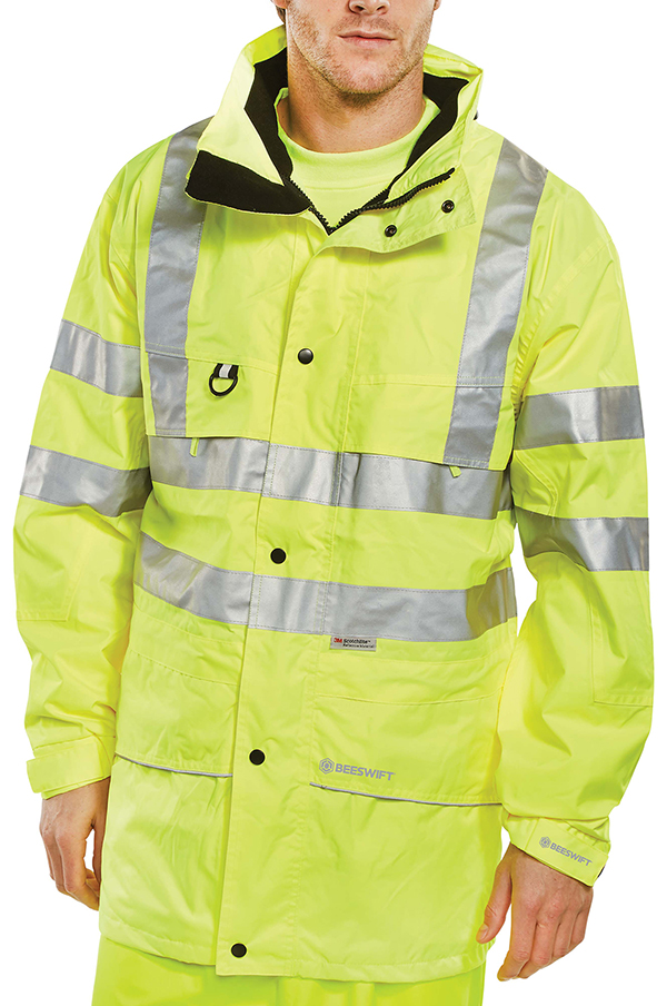 Beeswift Carnoustie Hi-Vis Jacket Saturn Yellow Beeswift Carnoustie Hi-Vis Jacket Saturn Yellow