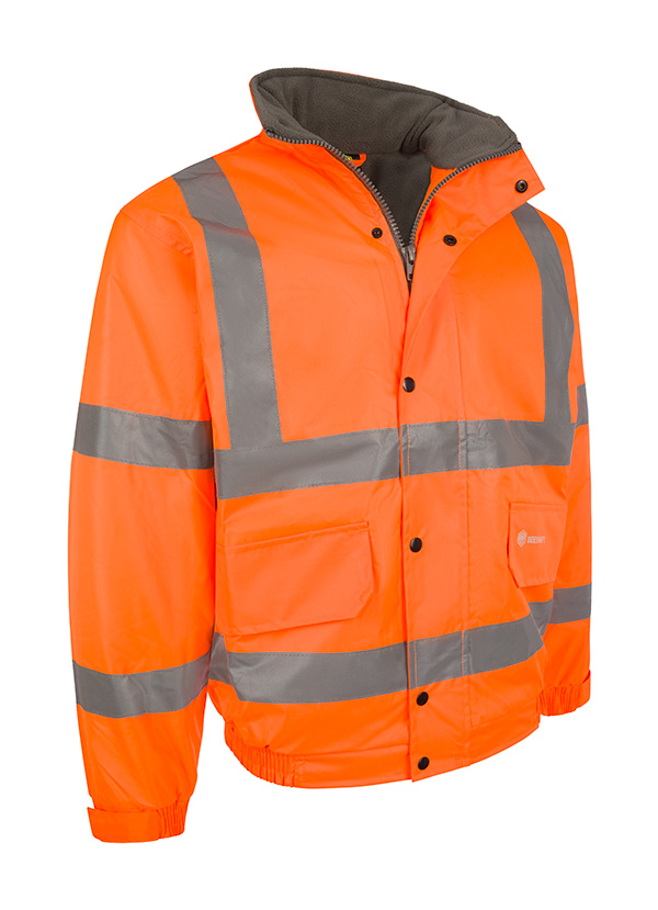 Beeswift Hi-Vis Fleece Lined Bomber Jacket Orange