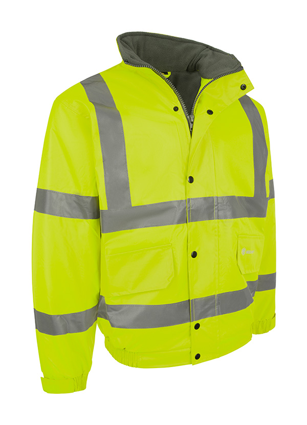 Beeswift Hi-Vis Fleece Lined Bomber Jacket Saturn Yellow