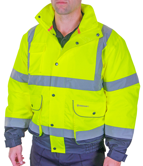 Beeswift Two-Tone Hi-Vis Constructor Bomber Jacket Saturn Yellow / Navy Beeswift Two-Tone Hi-Vis Constructor Bomber Jacket Saturn Yellow / Navy