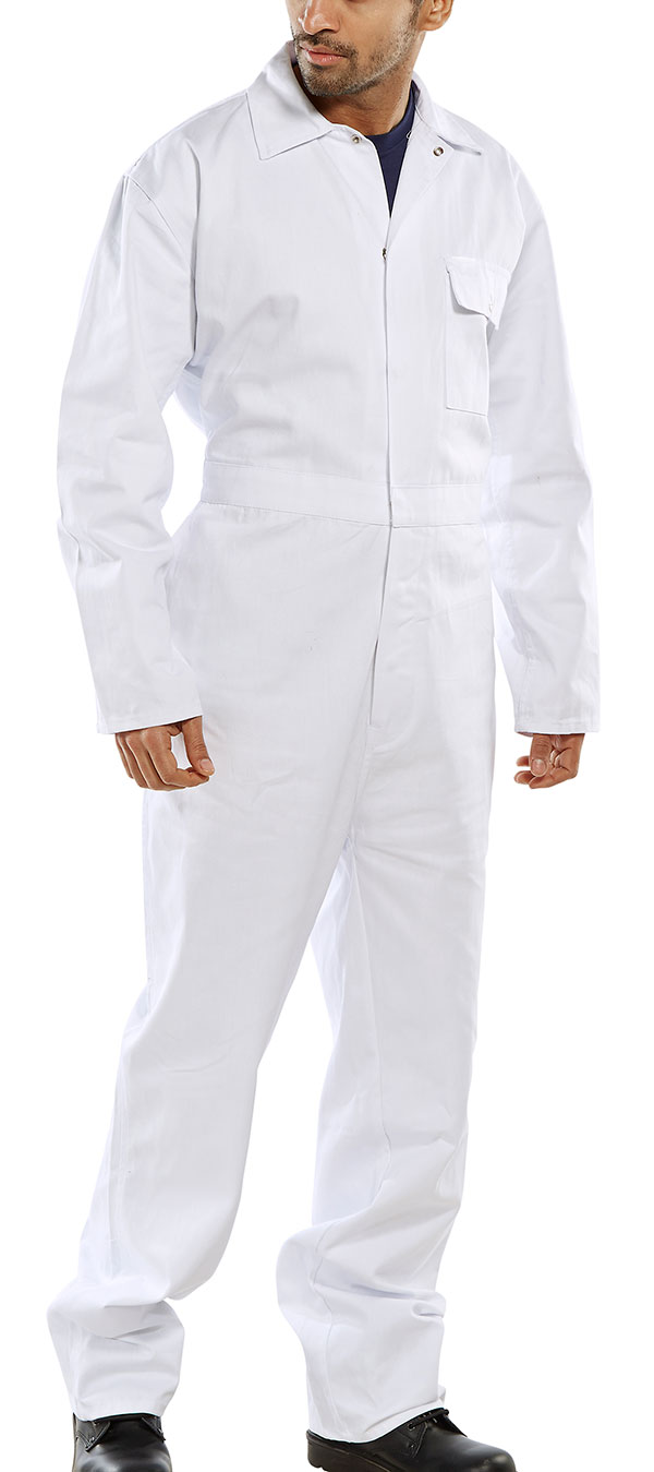 Beeswift Cotton Drill Boilersuit White Beeswift Cotton Drill Boilersuit White