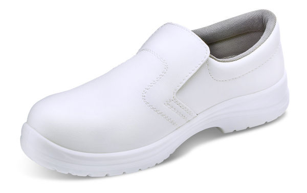 Beeswift Micro-Fibre Slip On Shoe S2 White Beeswift Micro-Fibre Slip On Shoe S2 White