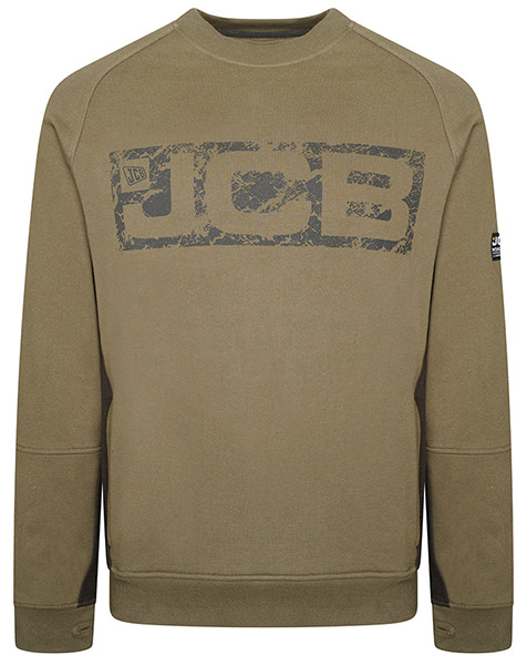 Jcb Workwear Trade Crew Sweatshirt Olive Green